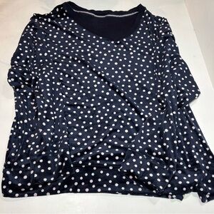 Nautica Navy Polka Dot Long Sleeve Top and Bottoms PJ set